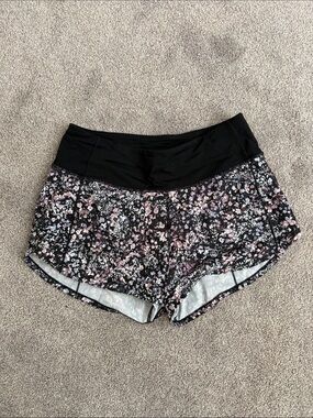lululemon athletica Black Floral Print Athletic Shorts